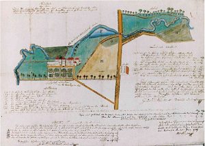Plan der Baumwollspinnerei Cromford in Ratingen, 1789