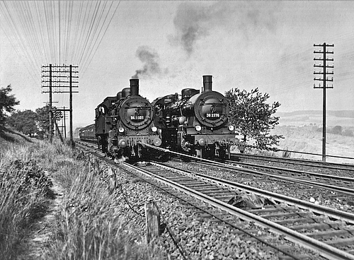 Steilstrecke der Eisenbahn zwischen Erkrath und Hochdahl, Foto von 1926