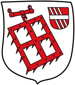 Wappen der ehemaligen Gemeinde Eggerscheidt, seit 1975 Stadtteil von Ratingen.